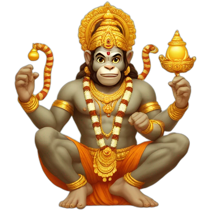 hanuman ji with gada emoji