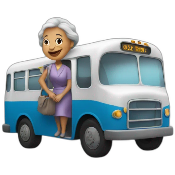 Mamie sur un bus emoji