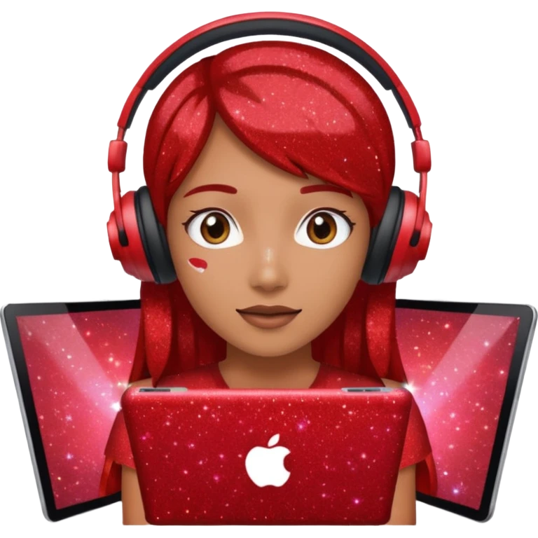 red glitter hacker emoji