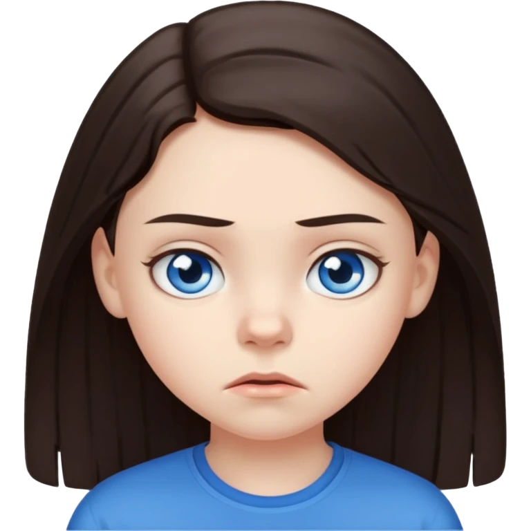 11 years old  dark brown hair hate the world emoji