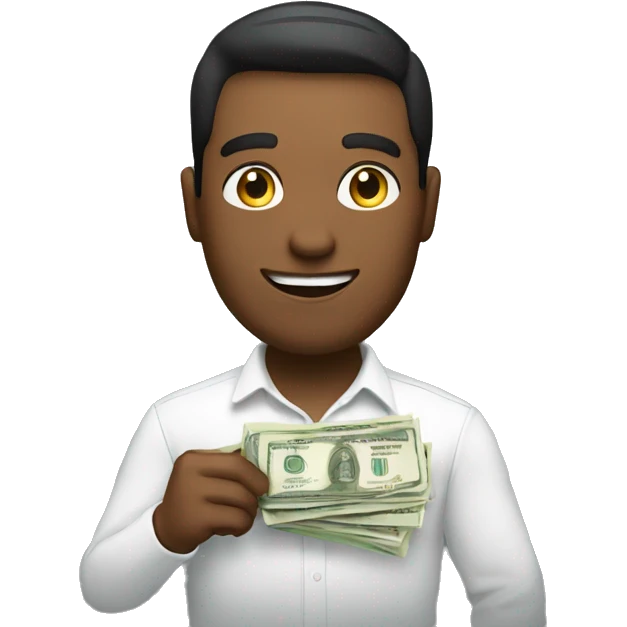 finance bro holding money white  emoji