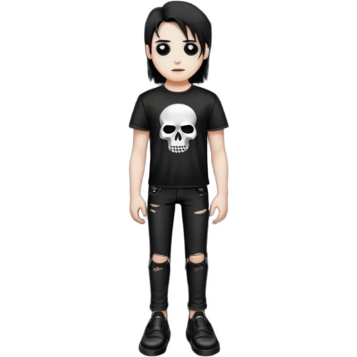 A black metal fan who is going on holiday wearing shiny black leather loafers emoji