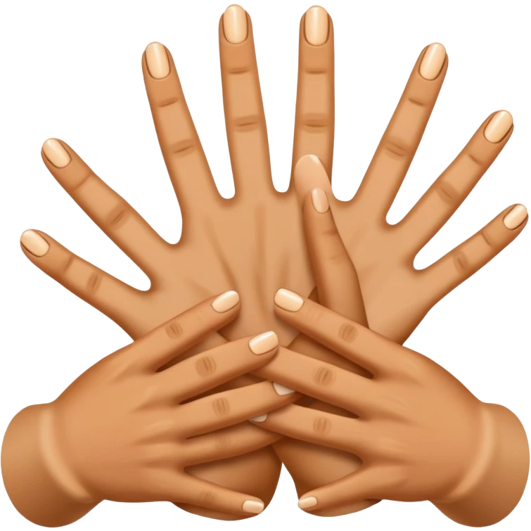 Hands with four fingers.  emoji