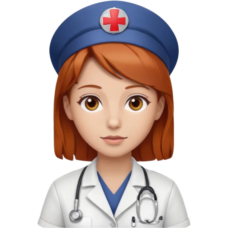 nurse brown/red hair with brown eyes emoji
