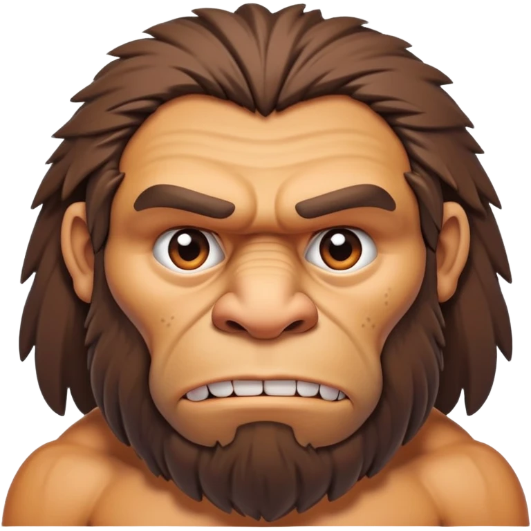 Neanderthal with very broad shoulders, muscular primitive human, strong caveman with prominent brow ridge emoji