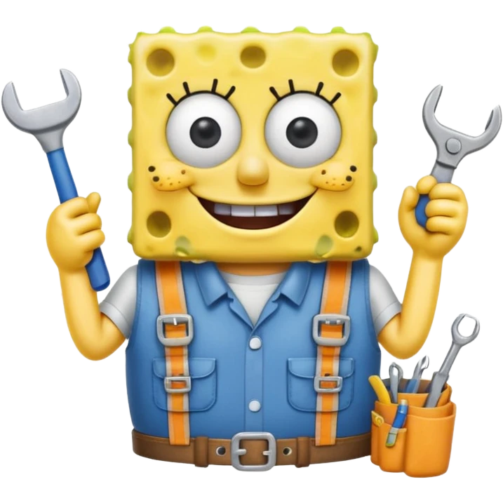 Blue collar SpongeBob  emoji