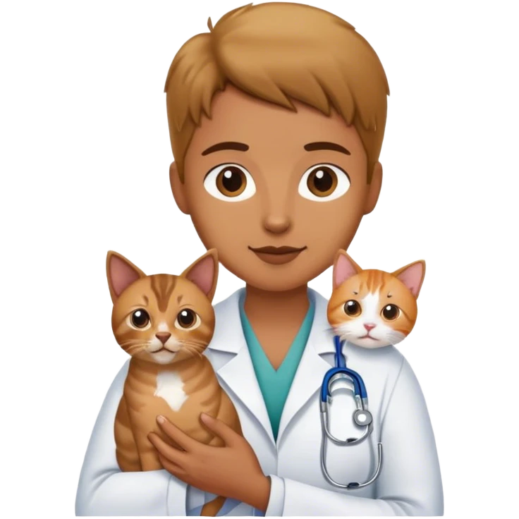 veterinarian with dog and cat emoji