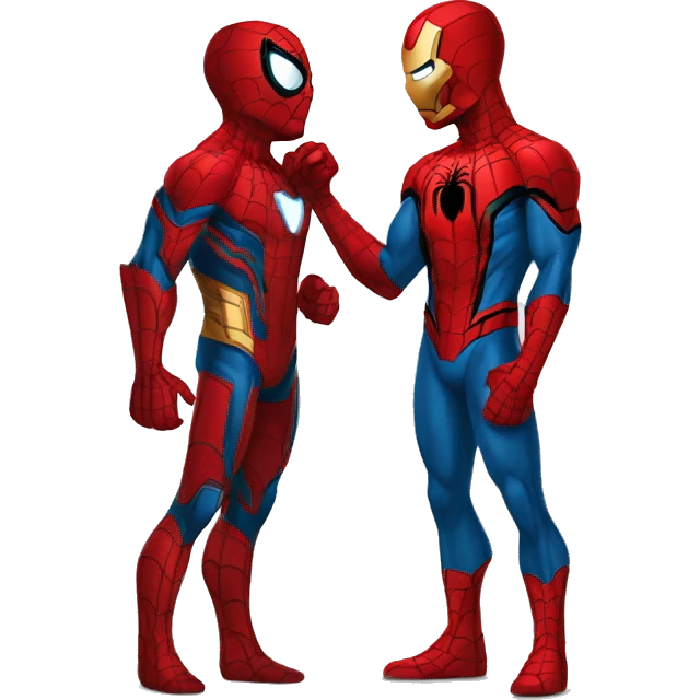 Spiderman qui embrasse iron man emoji