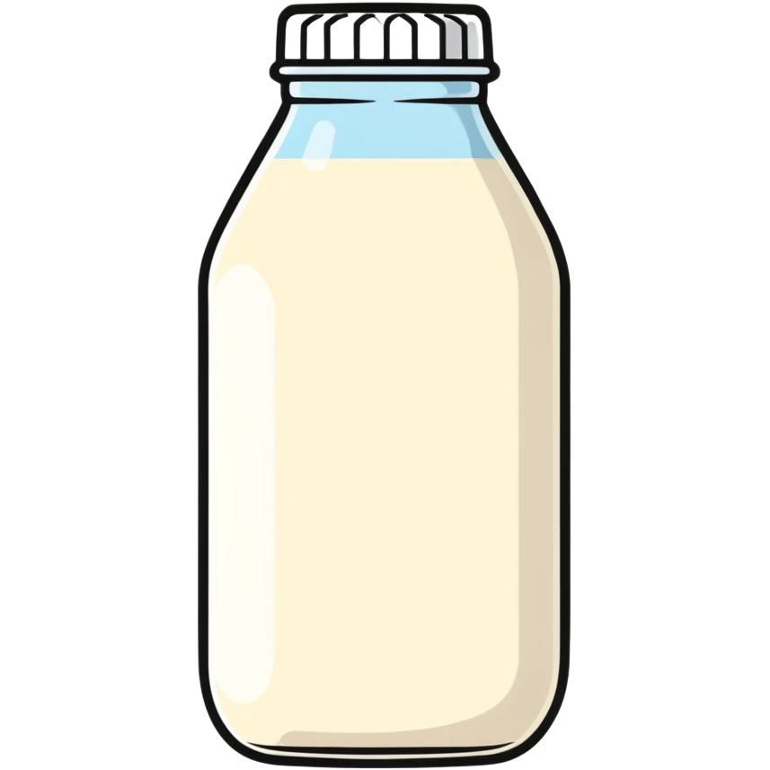 heavenly bottle of pure milk with angelic glow, spiritual nourishment emoji