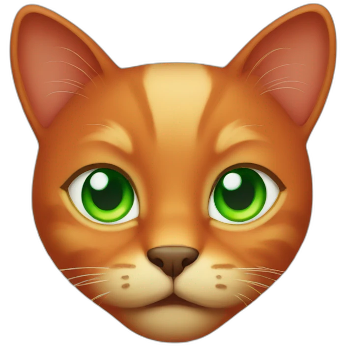 Red cat with green eyes emoji