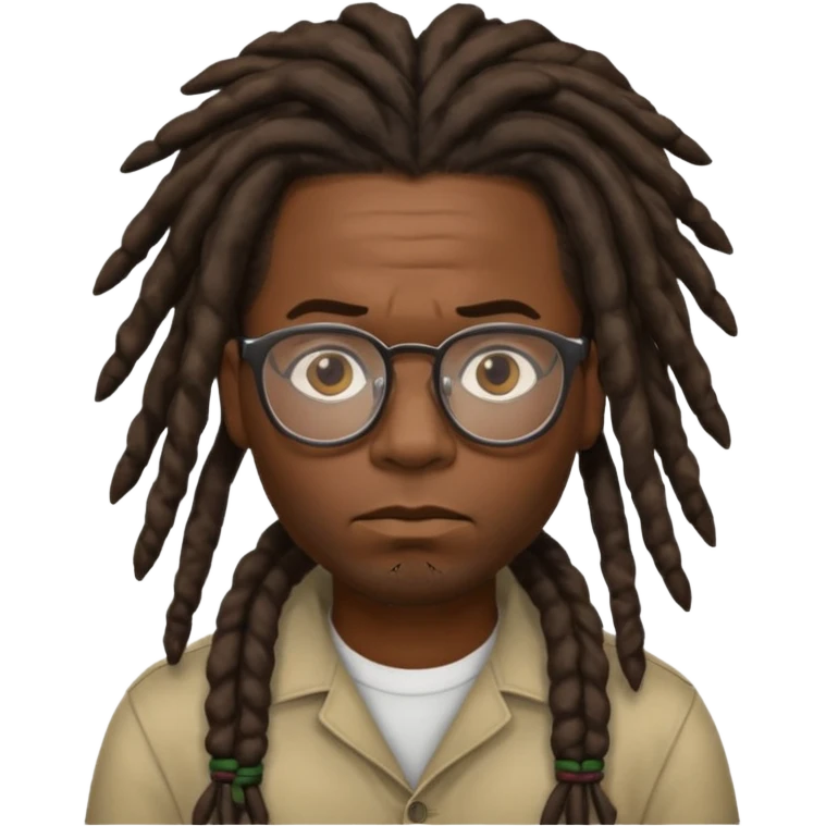 A dread head African American thug head only with glasses  emoji