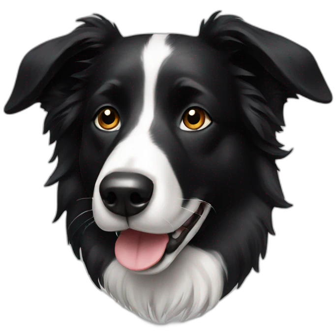 black border collie dog emoji