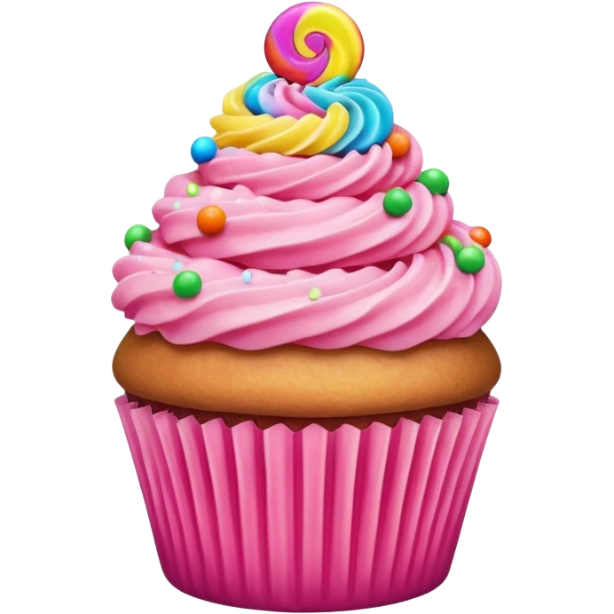 Cupcake with pink icing emoji