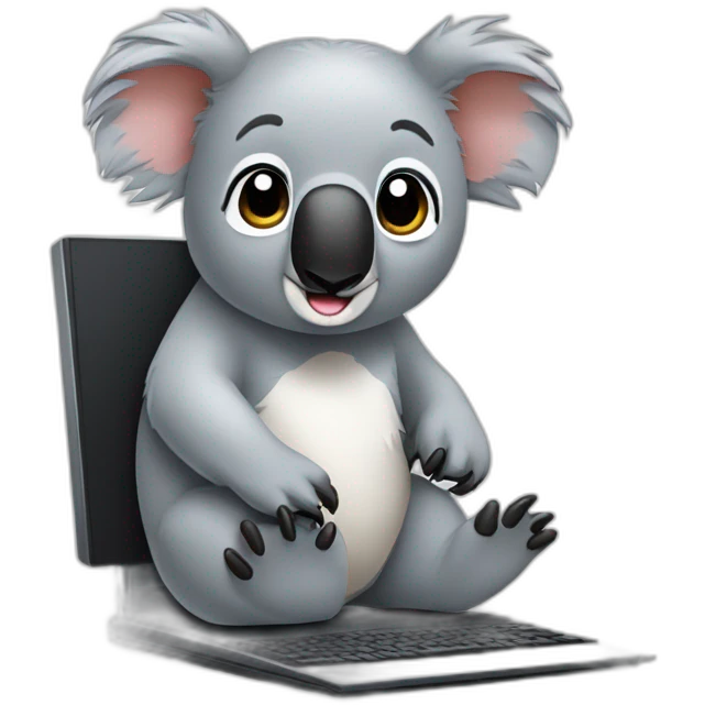 Koala Bear on Computer emoji