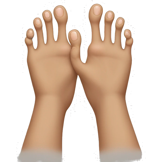 People holding toes emoji