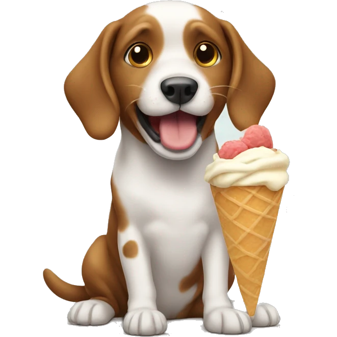 dog eating icecream emoji