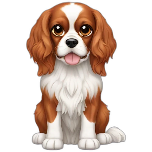 dog Cavalier King Charles Spaniel full body emoji