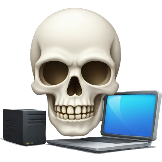 Skull with computer emoji