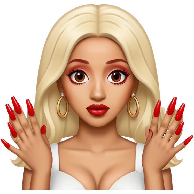Cardi B rapper with long nails emoji