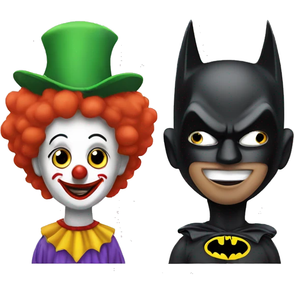 clown and batman emoji