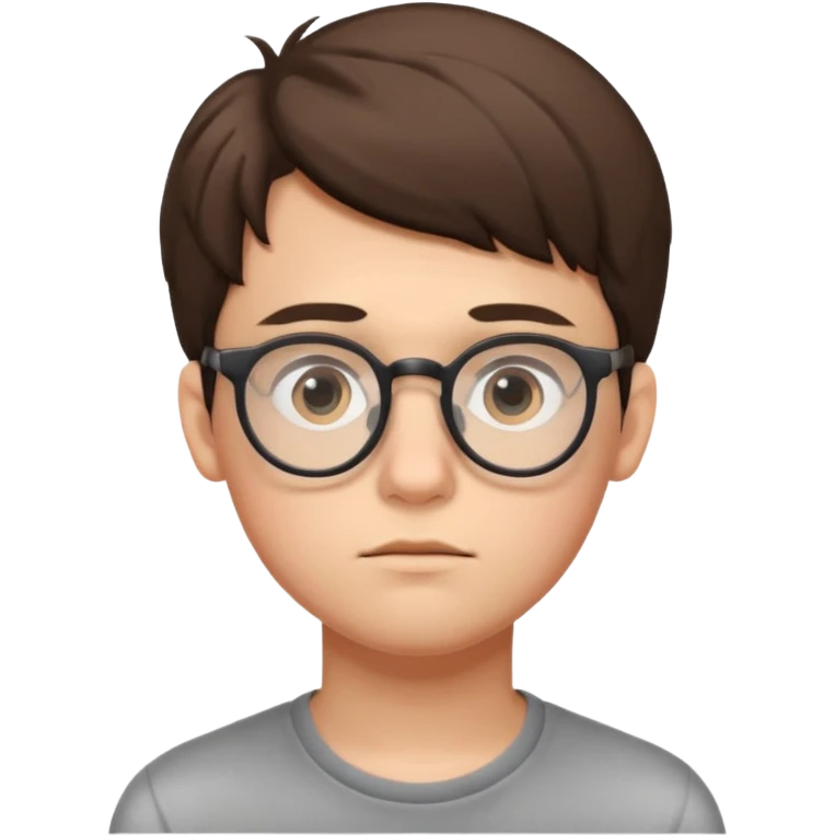  یه کارکتر پسر درست کن که عینکیه و بیست سالشه که داره فکر میکنه emoji