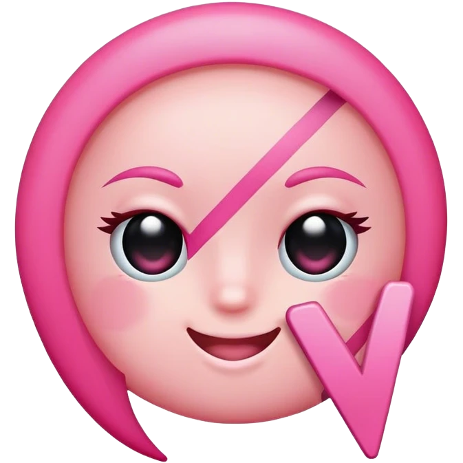 pink check mark，wink emoji