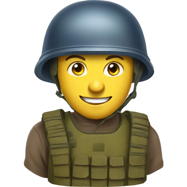 ukrainian soldier head in helmet smiling emoji