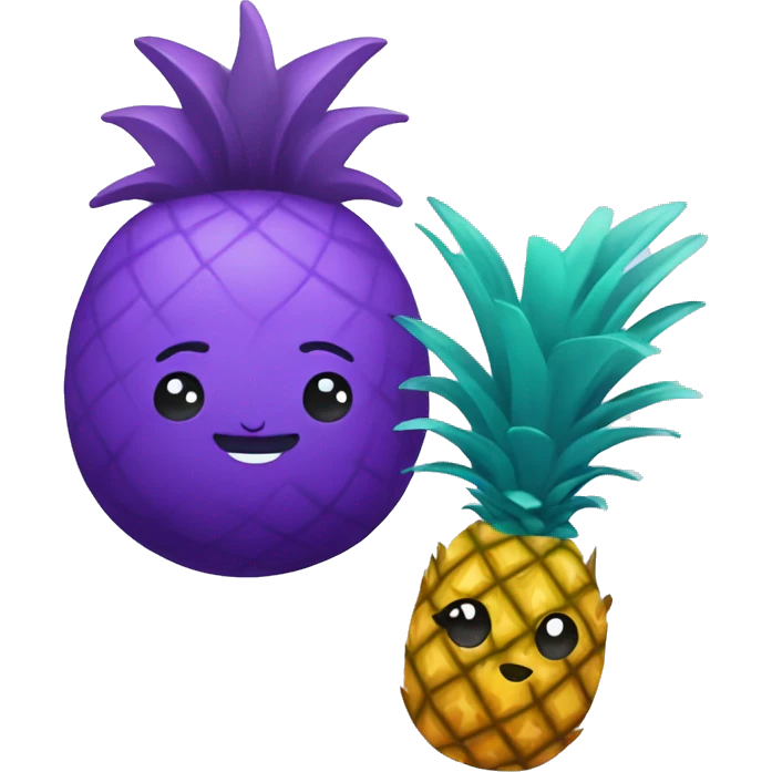 teal seal and purple pineapple emoji