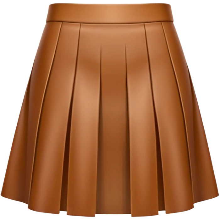 mini brown leather skirt front view emoji