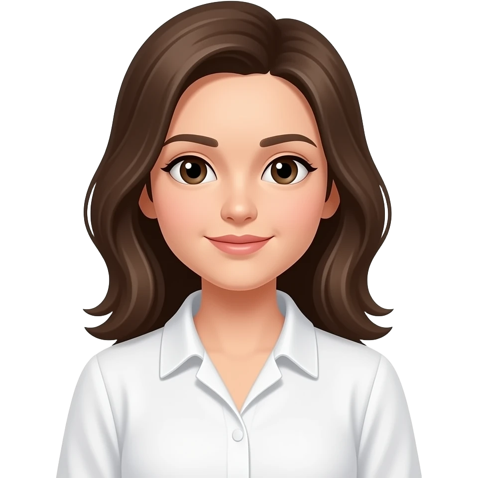 Blusa cambiala de color blanca,  pelo más largo, conservando los rasgos emoji