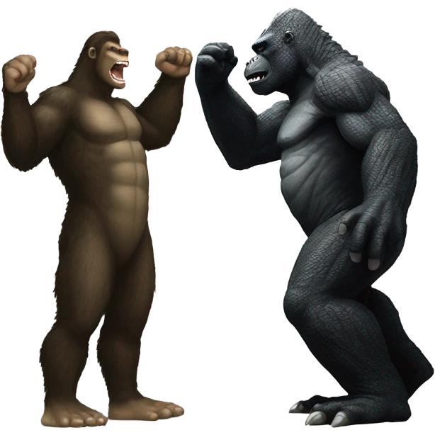 King Kong and Godzilla high-fiving  emoji