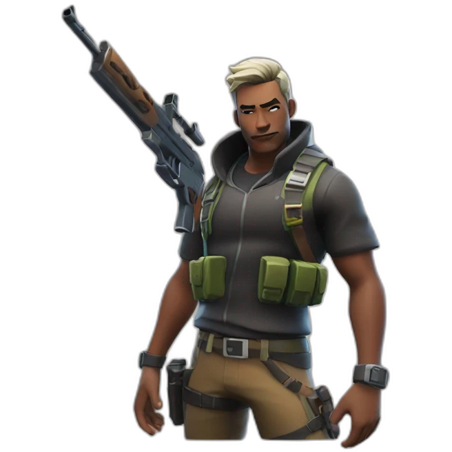 fortnite skin with gun emoji