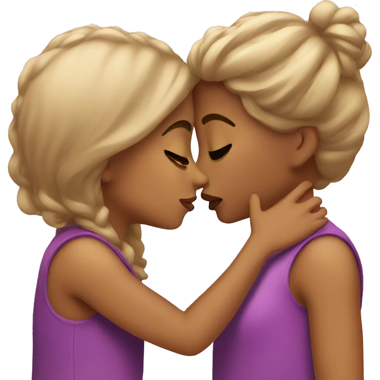 Two girls kissing emoji