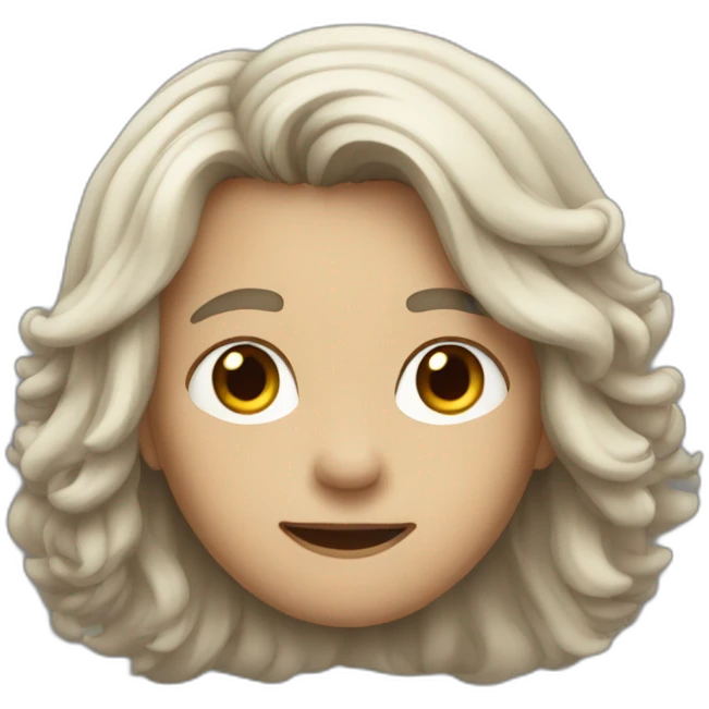 Boy with long hair and airbods emoji