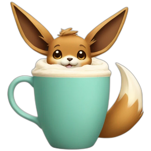 Eevee with a latte emoji
