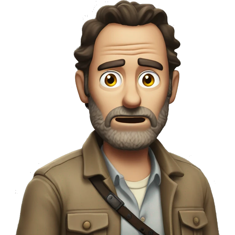 Rick Grimes with a shocked expression  emoji