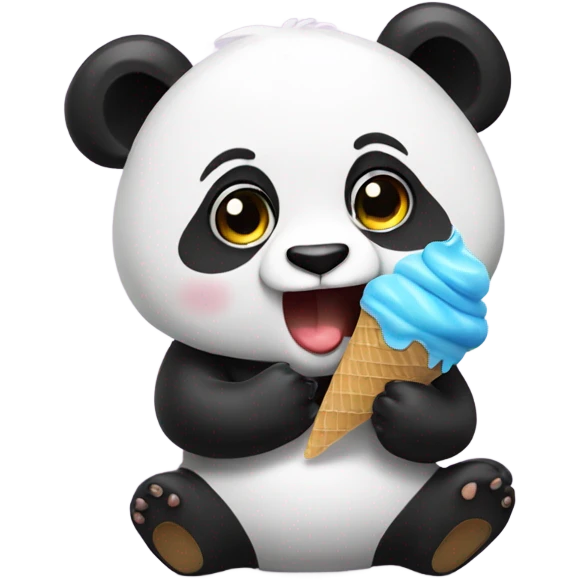 Panda eating ice cream and singing the song  emoji