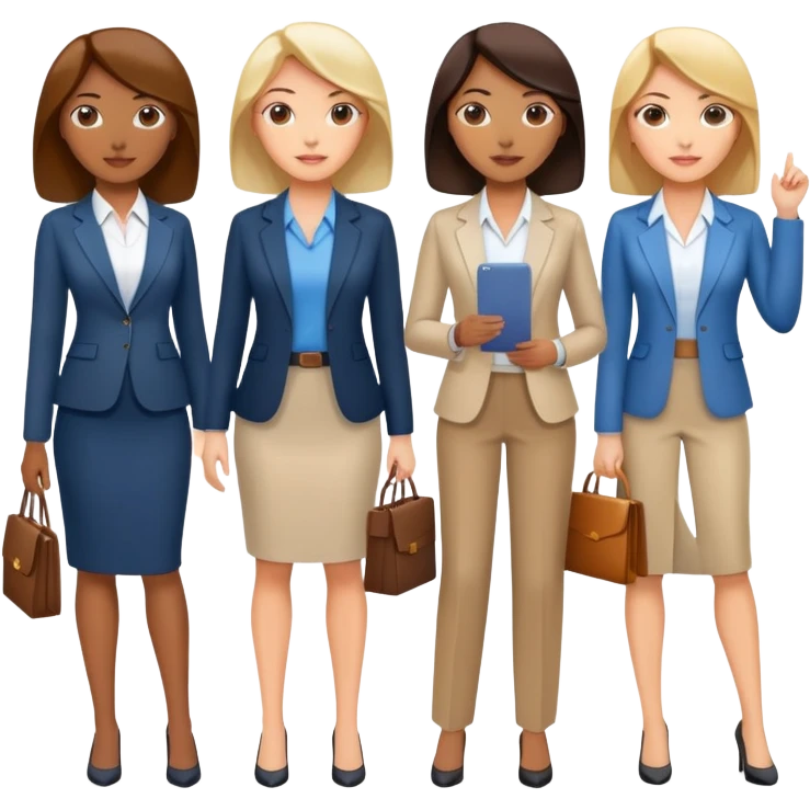 diverse group of business women wearing business casual clothes emoji