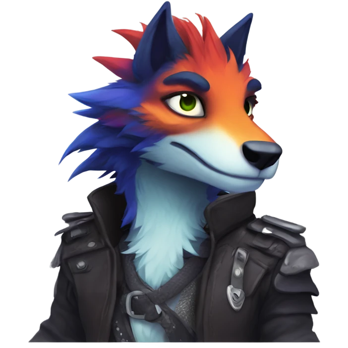 Colorful cute edgy badass anthropomorphic sergal furry  emoji