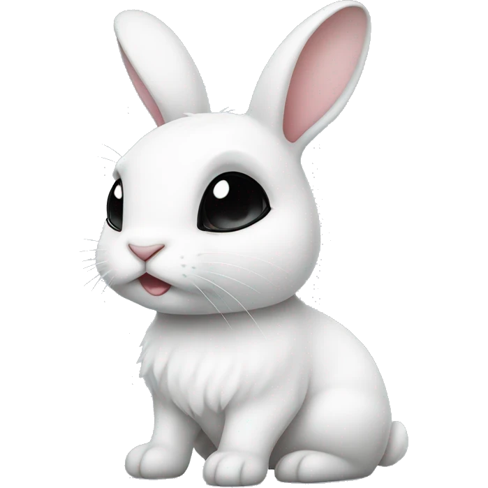White bunny with black ears and black eyeliner emoji