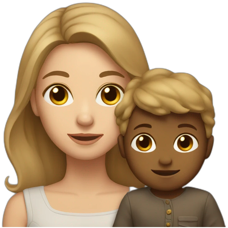Woman with light complextiob with dark blonde, medium long hair with baby boy emoji