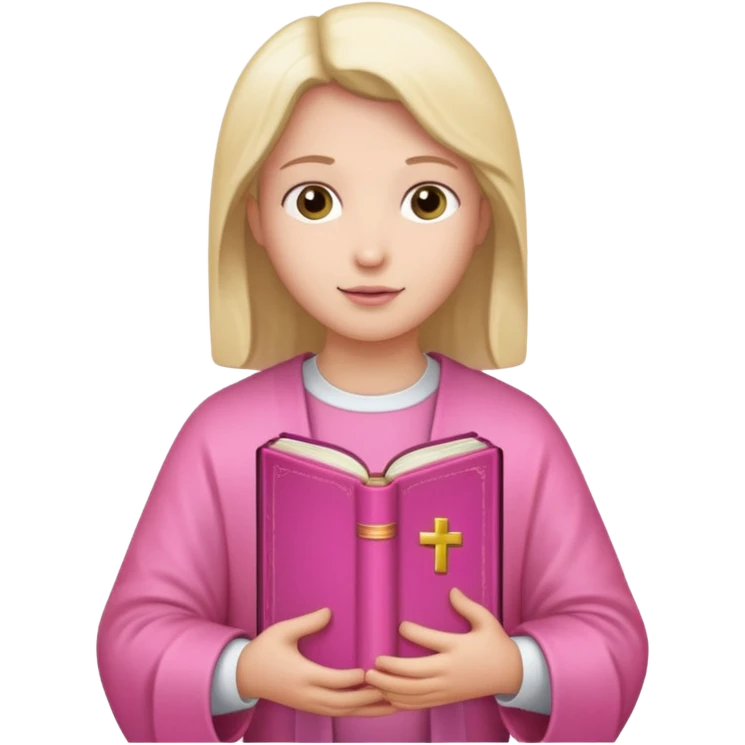 God carrying a pink bible  emoji