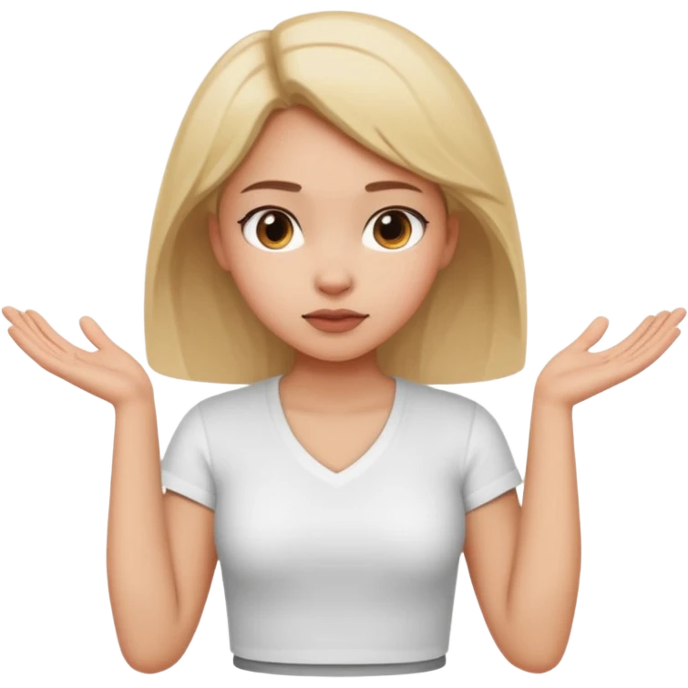 A girl with curious expressions and her arms resting  a v  on her waist  emoji