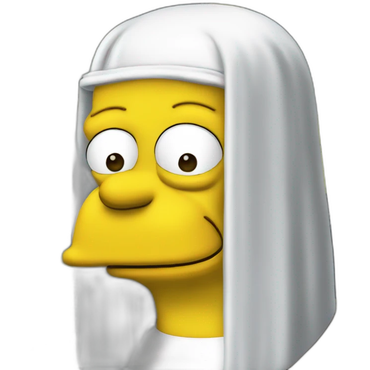 Homer simpson as Mona Lisa with eyes emoji