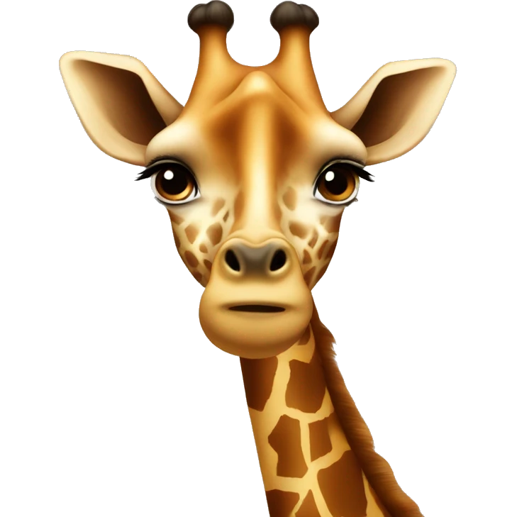Giraffe with a brown hear brown eye girl emoji