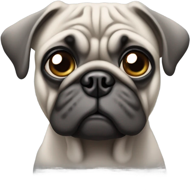 A picture of a grey pug  emoji
