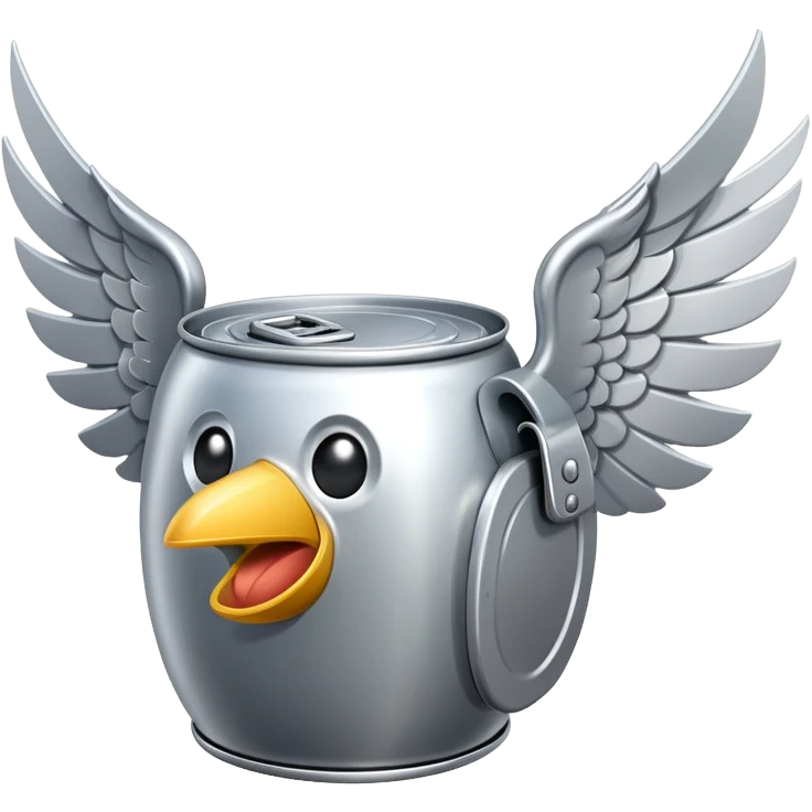 surreal winged flying spam can  emoji