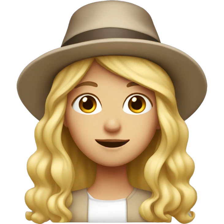 Girl with long blonde hair and baker hat emoji