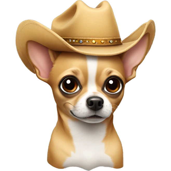 Chihuahua with hat cowboy emoji