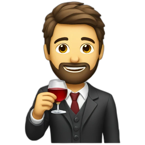 programmer drinking wine emoji